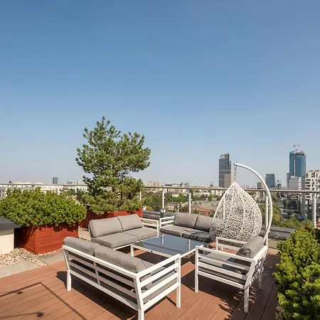 Luxury 2-bedroom Penthouse Skyline 15m Terrace, Garage, Gym, Rooftop & Only 500 M To Metro Апартаменты Варшава